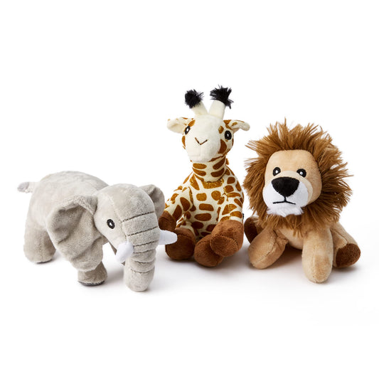 Zappi Co x3 Triple Pack of Childrens Playful Soft Cuddly Plush Toy realistic life like (12-15CM/5-6 Inches) (Elephant + Giraffe +Lion) Elephant + Giraffe +Lion