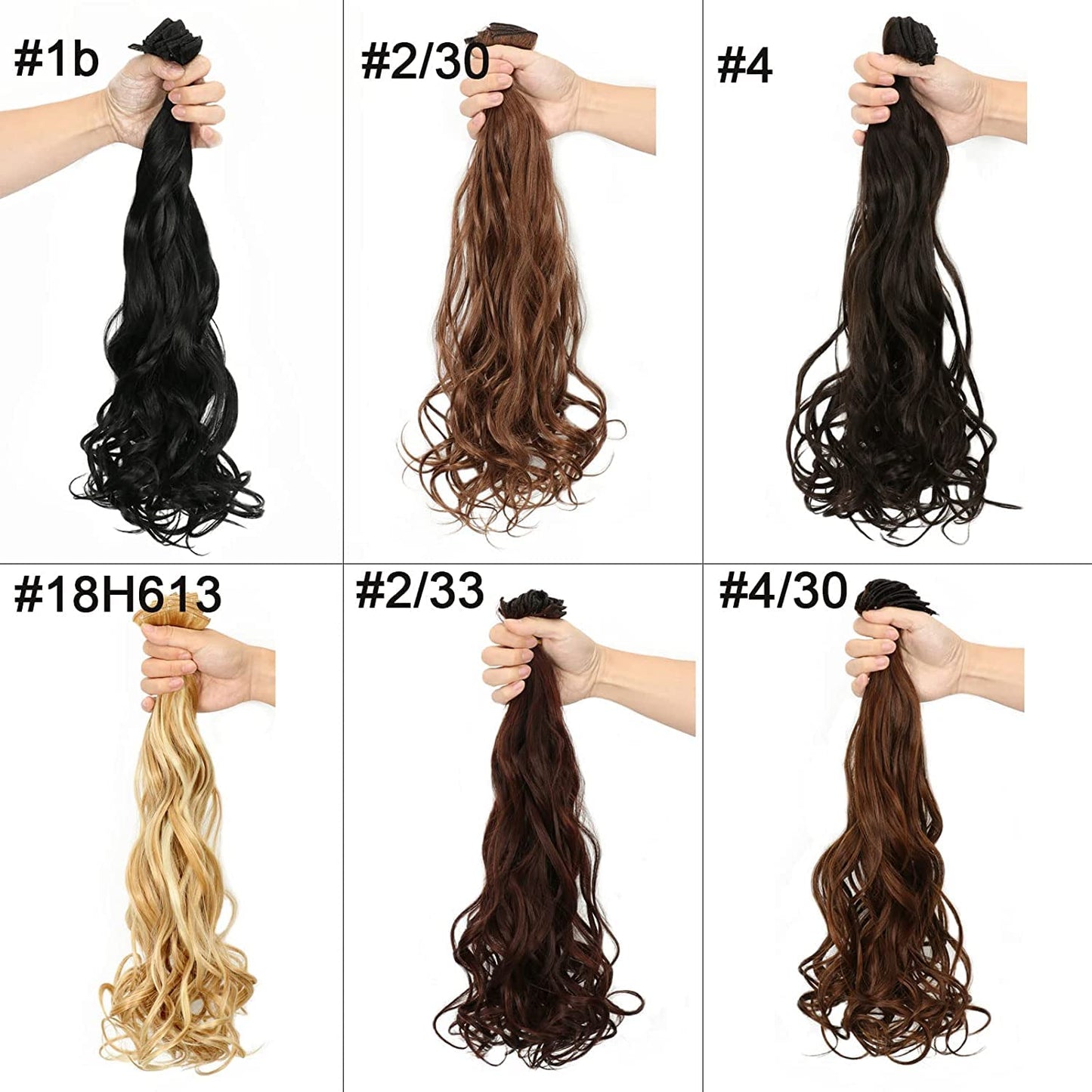 22" Long Straight Clip in Hair Extensions, 180 Gram 12PCS Hair Extensions Synthetic Fiber Full Head Natural Black Clip on Double Weft Hairpieces for Women 180g-22inch-straight #1B Natural Black