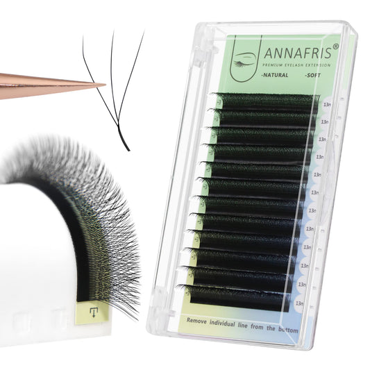 ANNAFRIS 3D Premade Fan W Shape Clover Eyelash Extensions 0.07 C Curl 10mm Volume Self Fanning W Lash Extension Natural Soft Faux Mink False Lashes Makeup Supplies (10mm, 0.07-C Curl) 3D 0.07-C 10mm