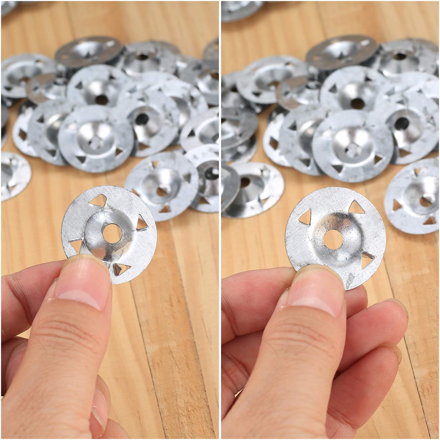 220 Pcs galvanised steel Easy Fix Washers，28mm Insulation Thermoboard Fixed Backer Nail Gaskets Gypsum Boards Claw Washers (220) (220) 220