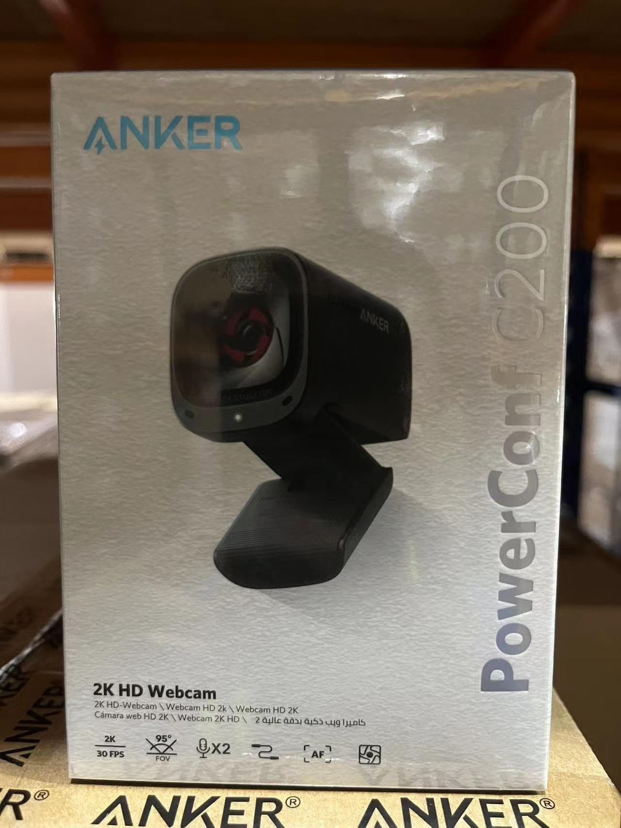 Anker PowerConf C200 2K Webcam for PC, Computer Camera with AI-Noise Canceling Microphones, Stereo Mics, Adjustable Field of View, Low-Light Correction, Built-In Privacy Cover