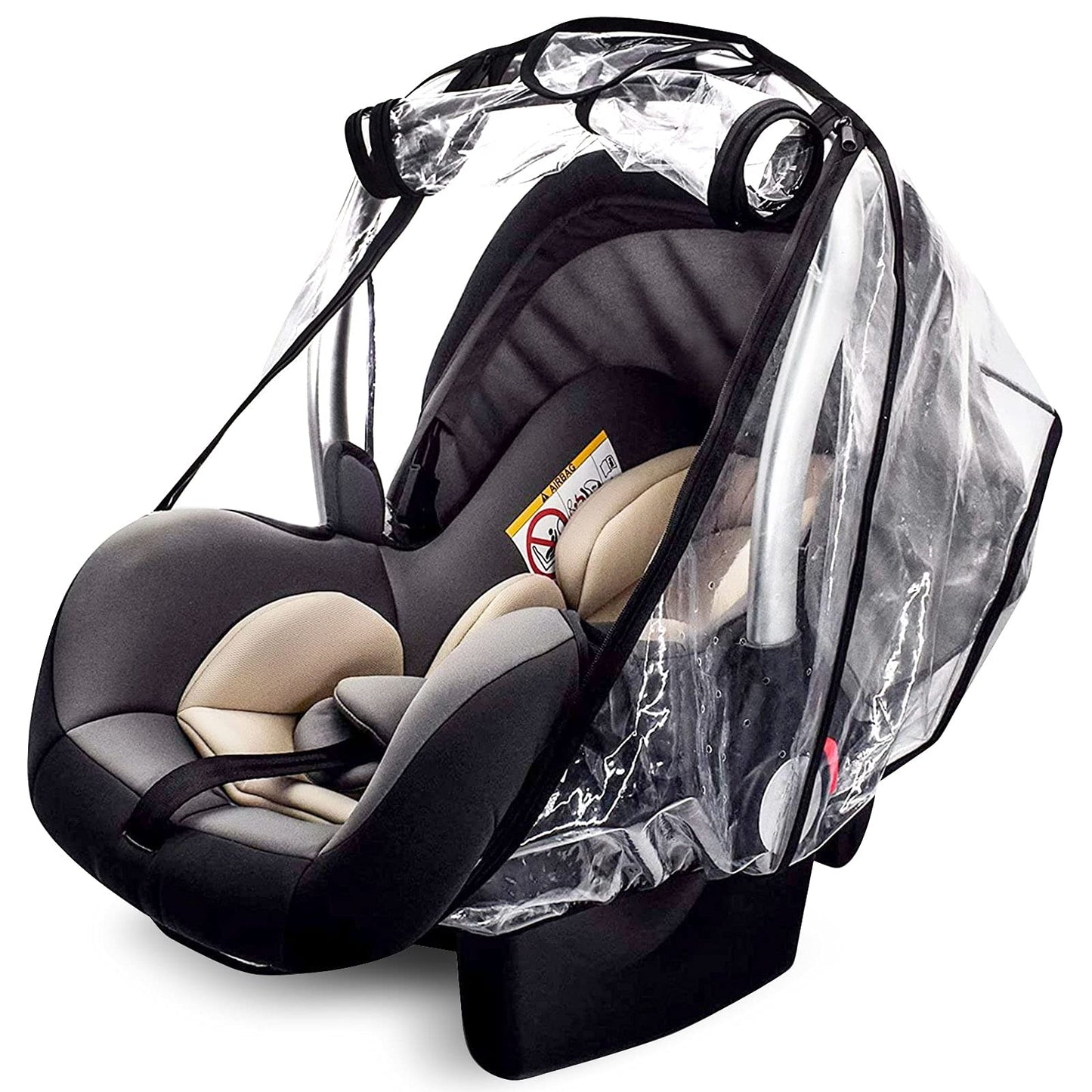 Universal Car Seat Rain Cover Baby Carrier Raincover - EVA Car Seat Weather Shield with Quick-Access Zipper Door and Side Ventilation, Windproof and Waterproof Car Seat Cover for Maxi COSI and More