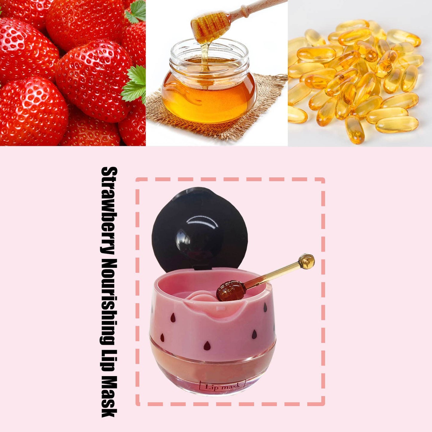 2PCS Bee Lip Balm Honey Pot, Honey Propolis Moisturizing, Hydrating & Prevention Dry and Cracked Lip Scrubs Exfoliator with Lip Brush (2PCS)