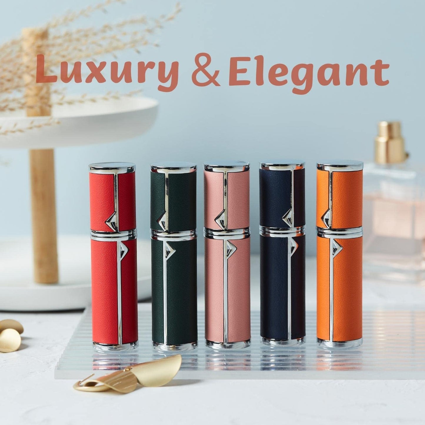 VVGAOGES Perfume Atomiser,Portable Refillable Empty Perfume Spray,Mini Perfume Bottles Empty for Travel 5 ml (JB-Navy Blue) Jb-navy Blue