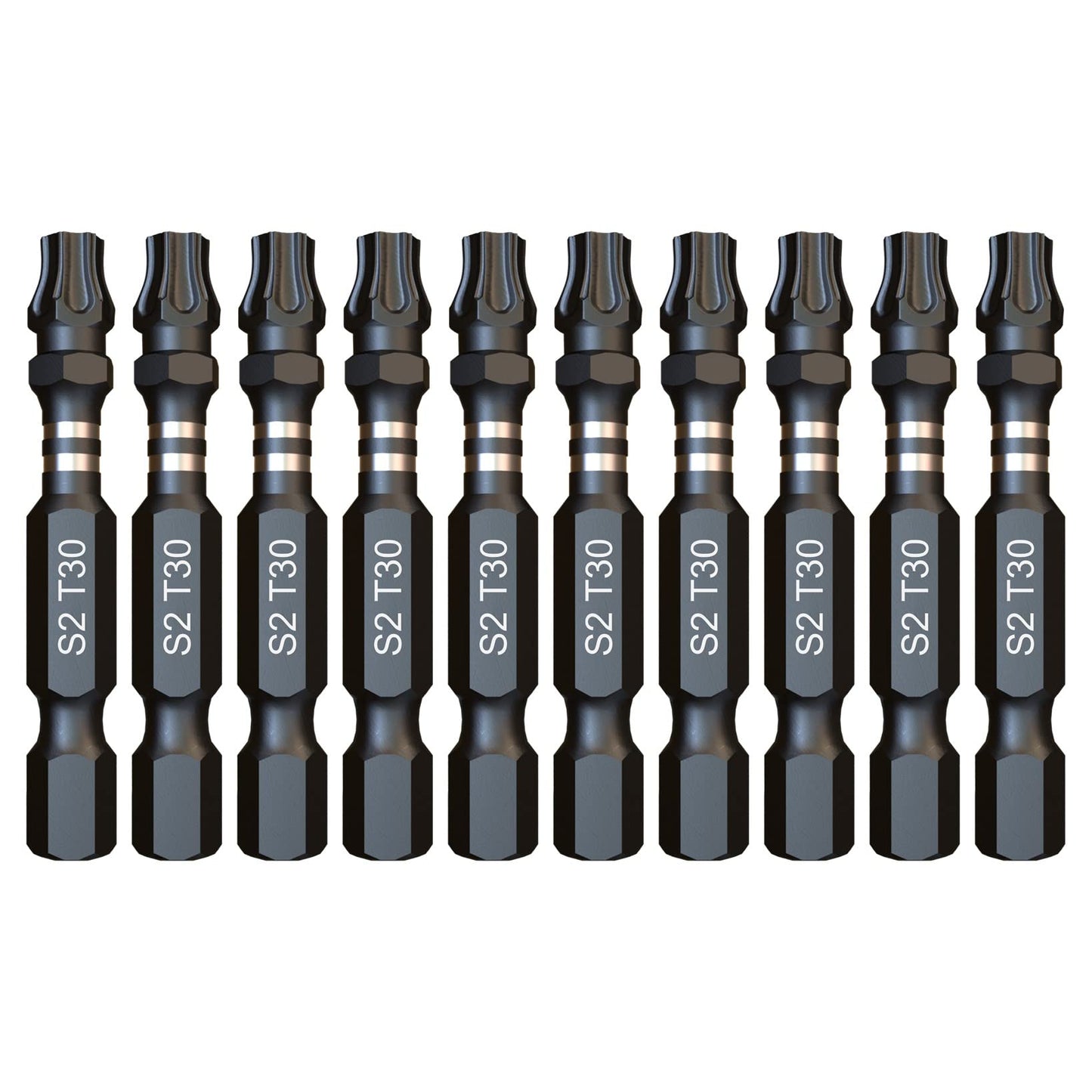 10 x SabreCut SCTX3050_10 50mm TX30 T30 Impact Screwdriver Driver Bits Set Single Ended Torx Heavy Duty Including Storage Box