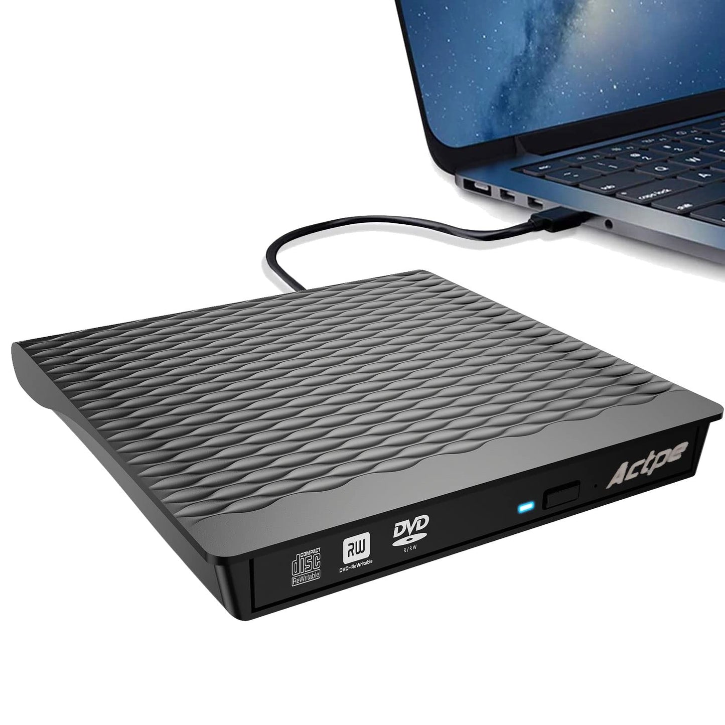 Actpe USB 3.0 External DVD Burner Writer Recorder CD/DVD ROM Player PC Optical Drive