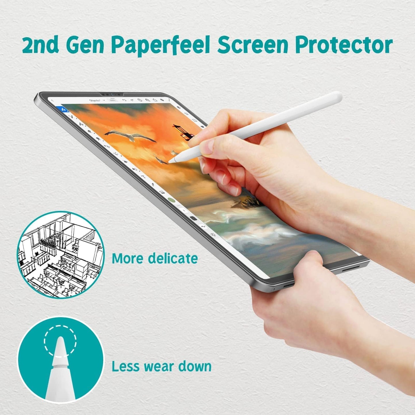 [2 Pack] Paperfeel Screen Protector for iPad Mini 7 (A17 Pro) 2024 / iPad Mini 6 2021(8.3 inch), Matte Paper Screen Protector for iPad Mini 7th/6th for Writing & Drawing - Anti Glare/Anti Fingerprint iPad Mini 6th (8.3 inch)