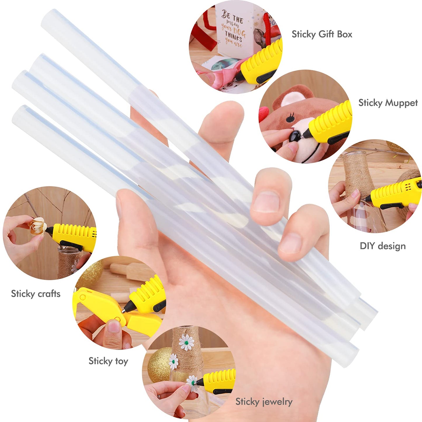 30 Pieces 200mm x 11mm Hot Glue Sticks, Adhesive Glue Sticks, Melt Glue Gun Sticks for Hot Glue Gun cartridges