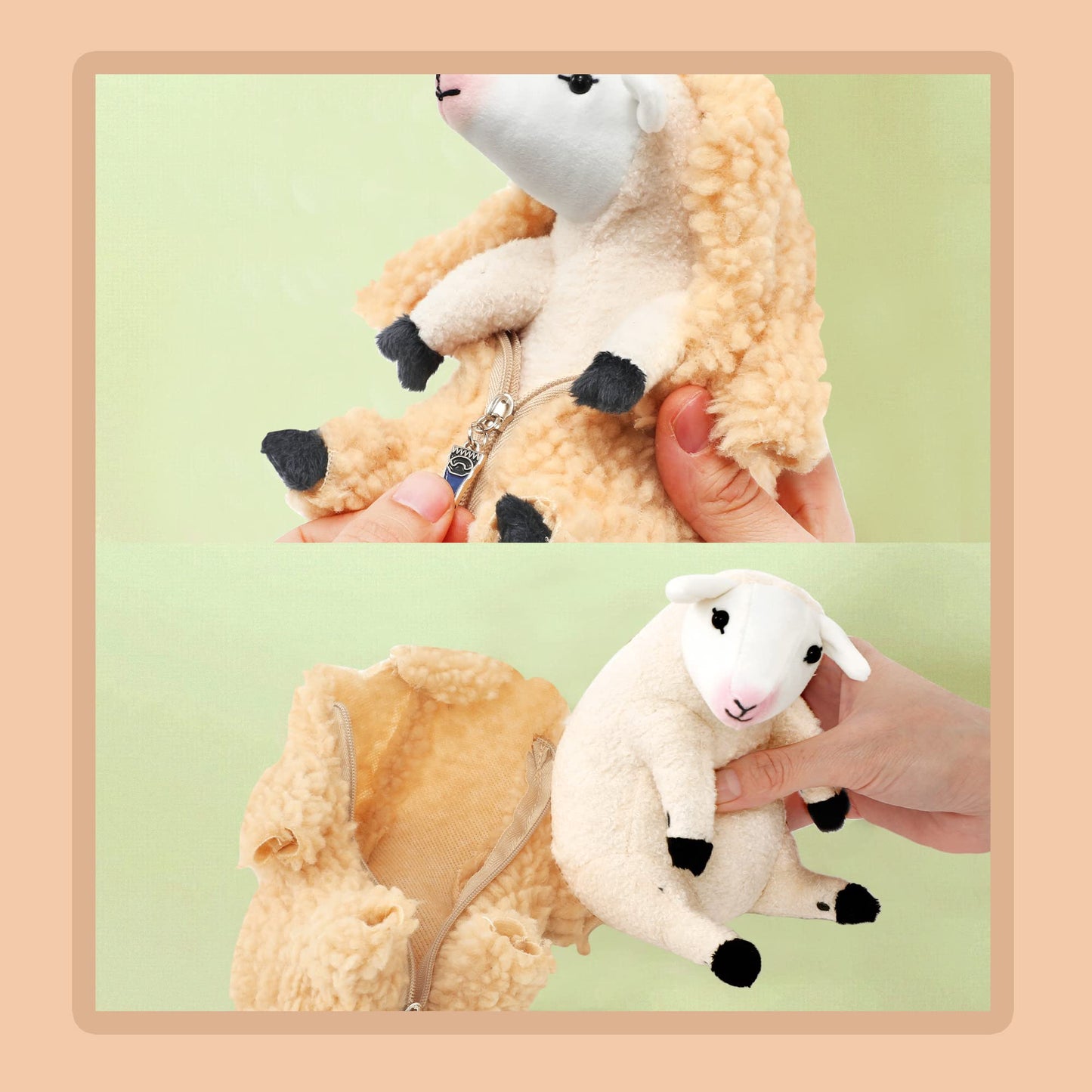 AGRIMONY Cute Shaved Sheep Toys - Kawaii Lamb Plushies Gifts - Fun Funny Mothers Day Easter Valentines Birthday Sheep Plush Gifts for Kids Women Mom Teenage Girls Boys Stuffed Animal Sheep Decor A-lightyellow