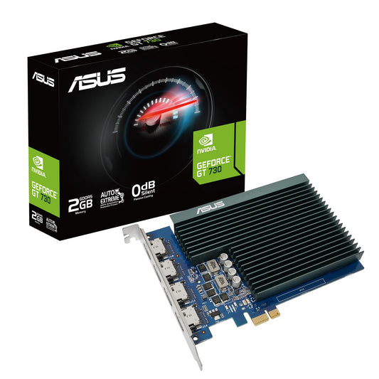 ASUS NVIDIA GeForce GT 730 Graphics Card (PCIe 2.0, 2GB GDDR5 Memory, 4x HDMI Ports, Single-slot Design, Passive Cooling) GT730 4 X HDMI LOW PROFILE