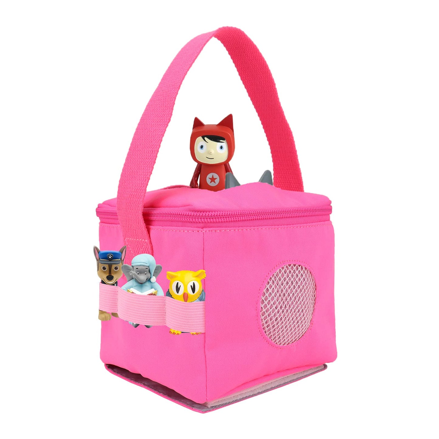 Tote Bag for Tonies Figurines, Pink Carry Case for Creative Tonies Characters, Transporter for Toniebox and Other Kids Audio Books Hot Pink