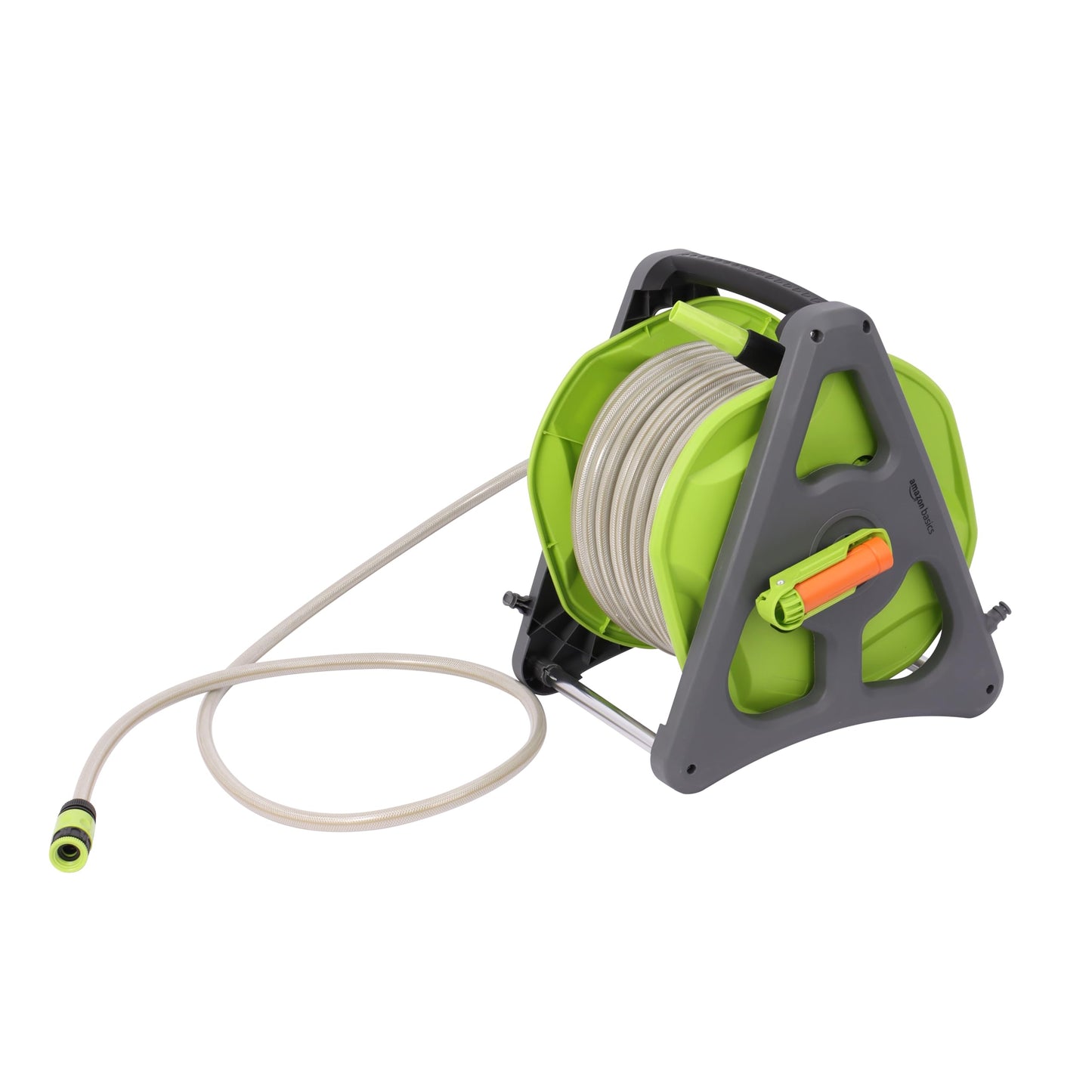 Amazon Basics Wall Mounted Hose Reel with Hose, 30 m, Light Green, Grey