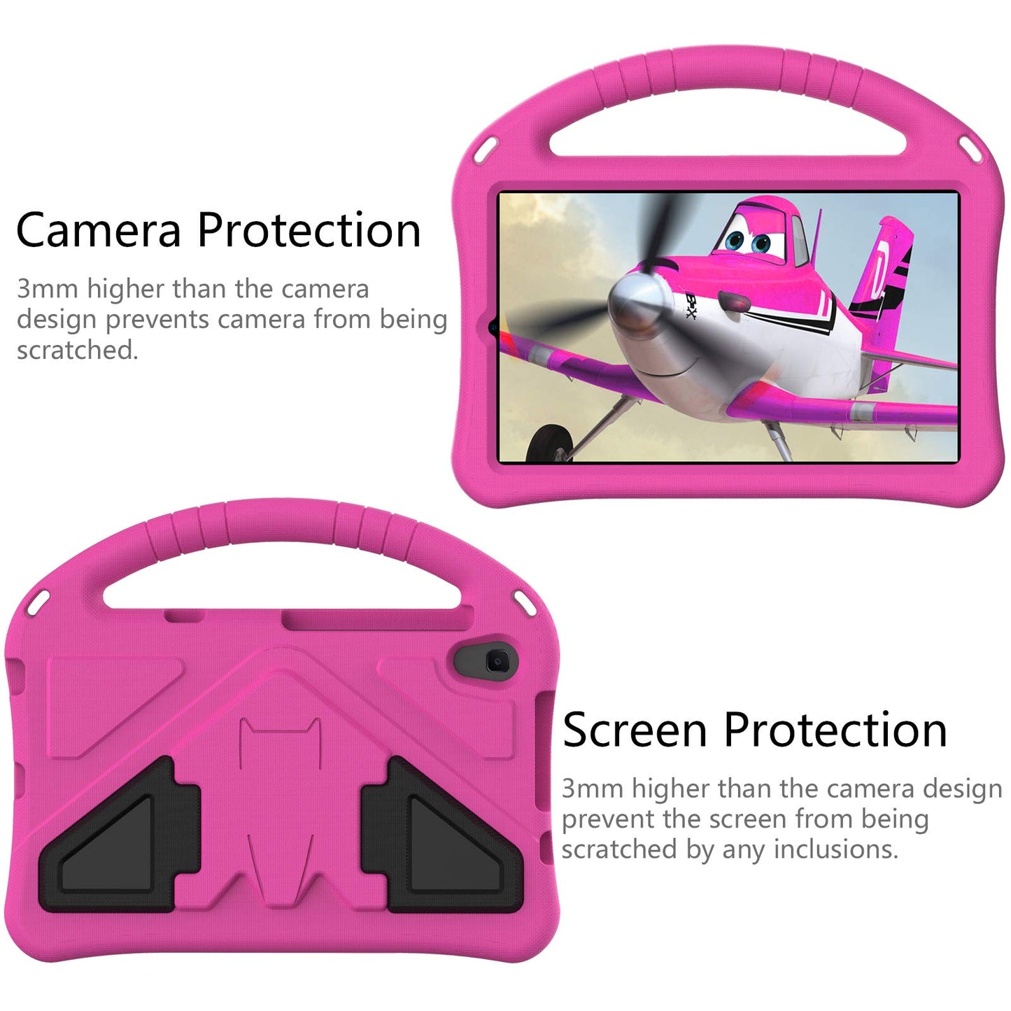 YRH for Lenovo Tab M8 (4th Gen) Case 8 inch TB300FU / Tab M8 (3rd Gen) Case TB-8506F / Tab M8 HD Case TB-8505F, Kids Shockproof Handle Stand Cover Case for Lenovo M8 Tablet Case - Rosered Tab M8 8'' Pink