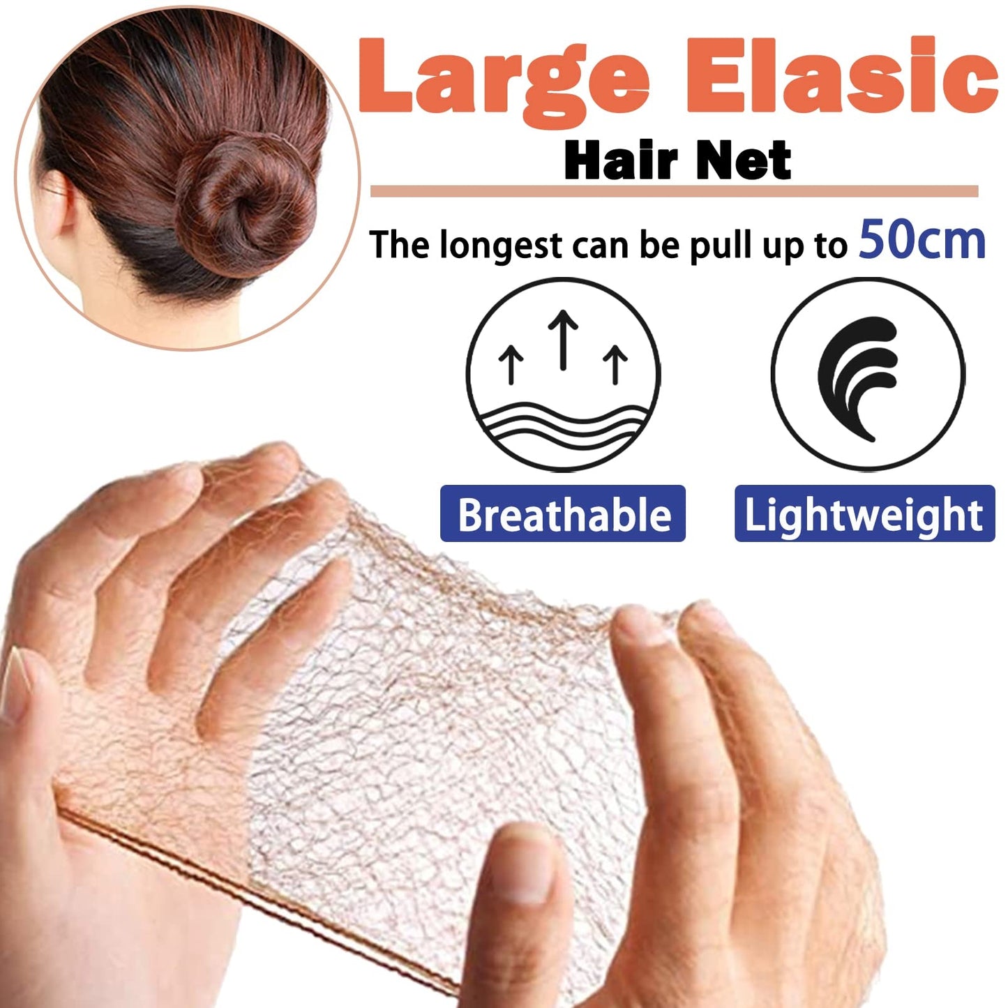 Ballet Hair Net for Girls, Ballet Bun Net Brown Bun Net Invisible Hair Net for Child 50Pcs Ballet Net and 50Pcs Bobby Pins Hair Bun Accessories for Ballet Dancers Child Girl Women Brown (50Pcs)