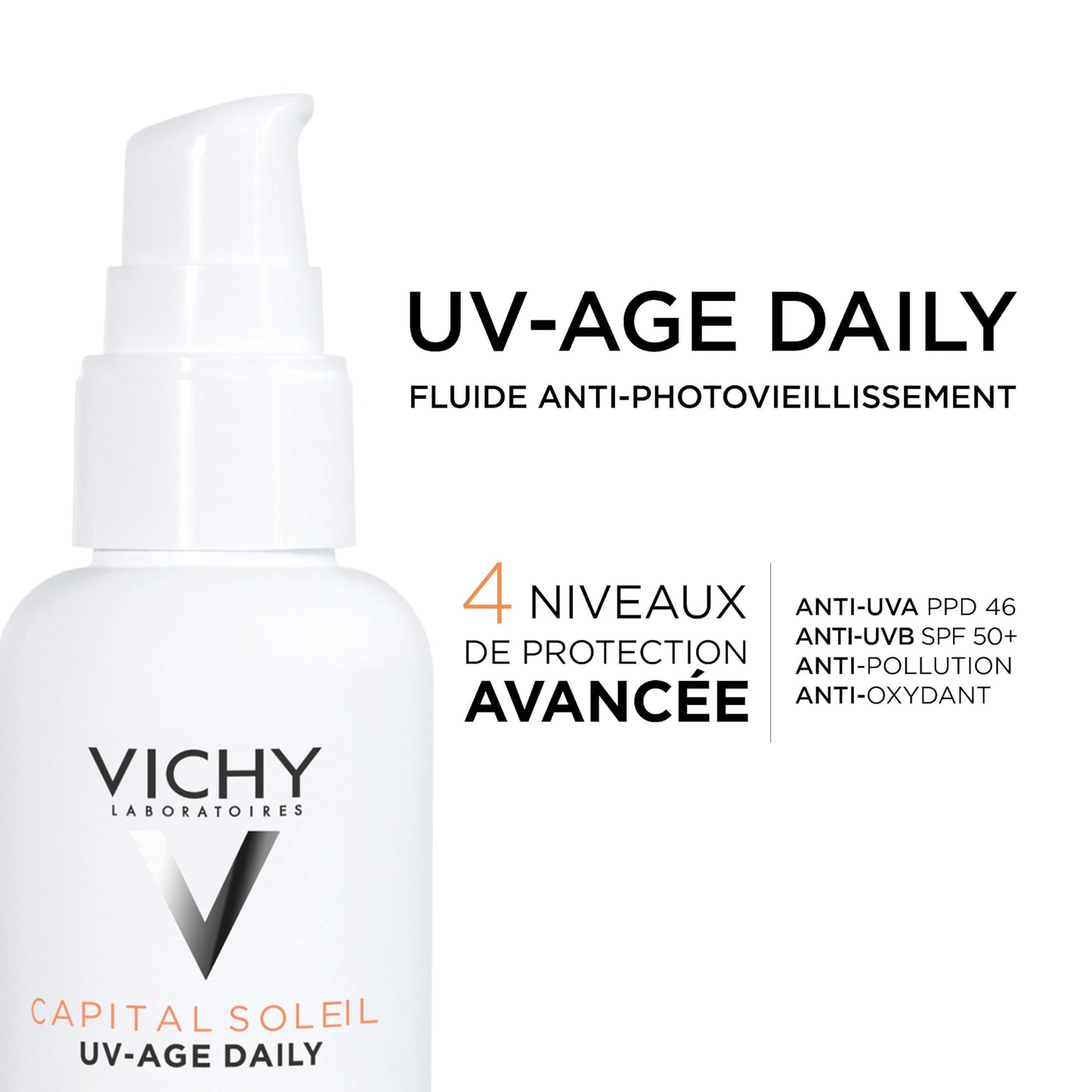 Vichy Tinted Day Cream with SPF 50+ 40 ml - Day Cream with UV Protection Pigment Spots Prevent Wrinkles Capital Soleil