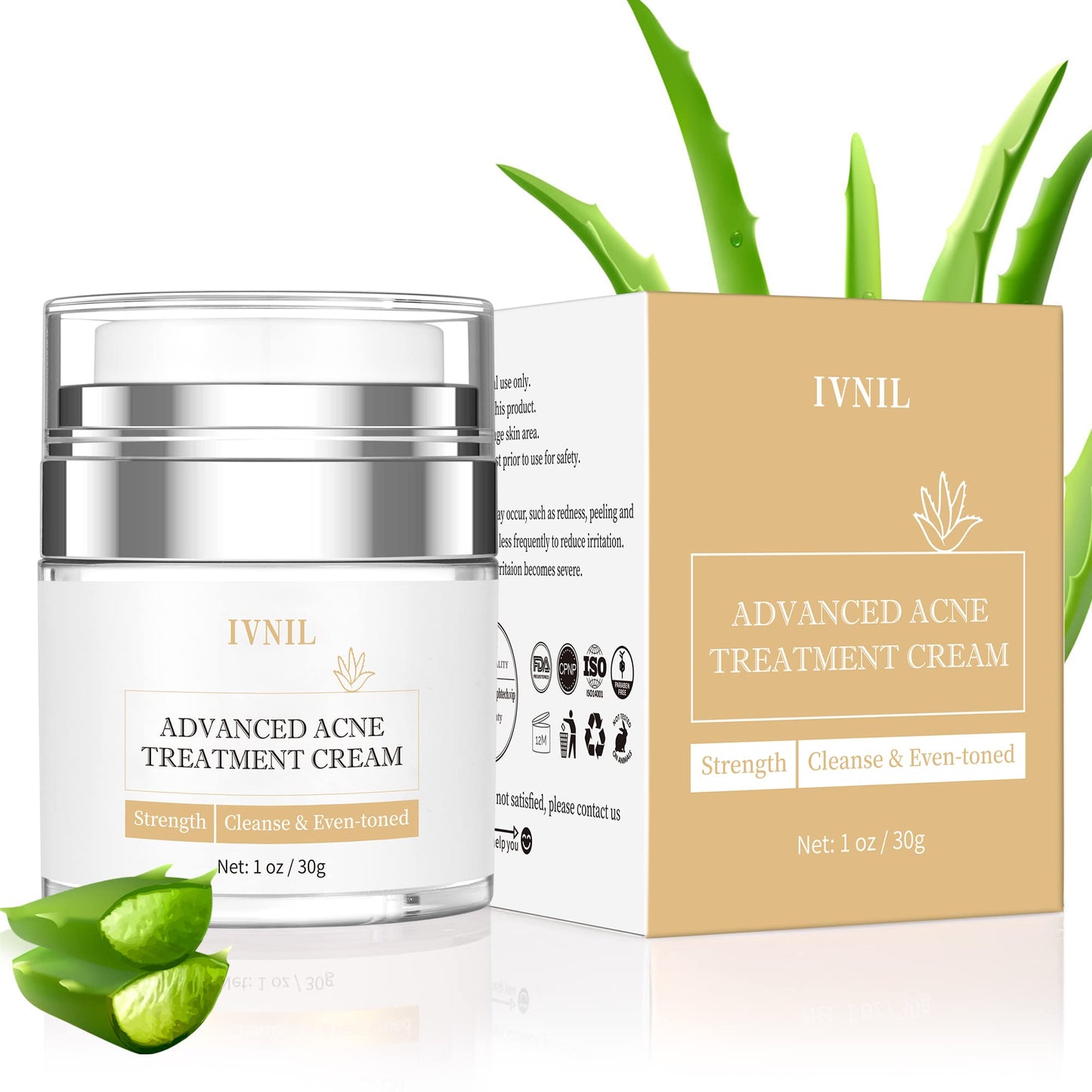 Acne Treatment Cream Ivnil Anti Acne Spot For Face, Back, Inner Thigh Butt, Anti Acne Cream For Teenagers Suitable For Sensitive Skin Natural Ingredients 30g