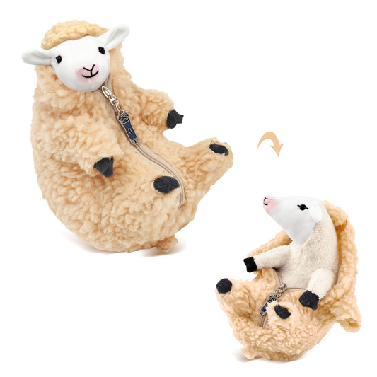 AGRIMONY Cute Shaved Sheep Toys - Kawaii Lamb Plushies Gifts - Fun Funny Mothers Day Easter Valentines Birthday Sheep Plush Gifts for Kids Women Mom Teenage Girls Boys Stuffed Animal Sheep Decor A-lightyellow