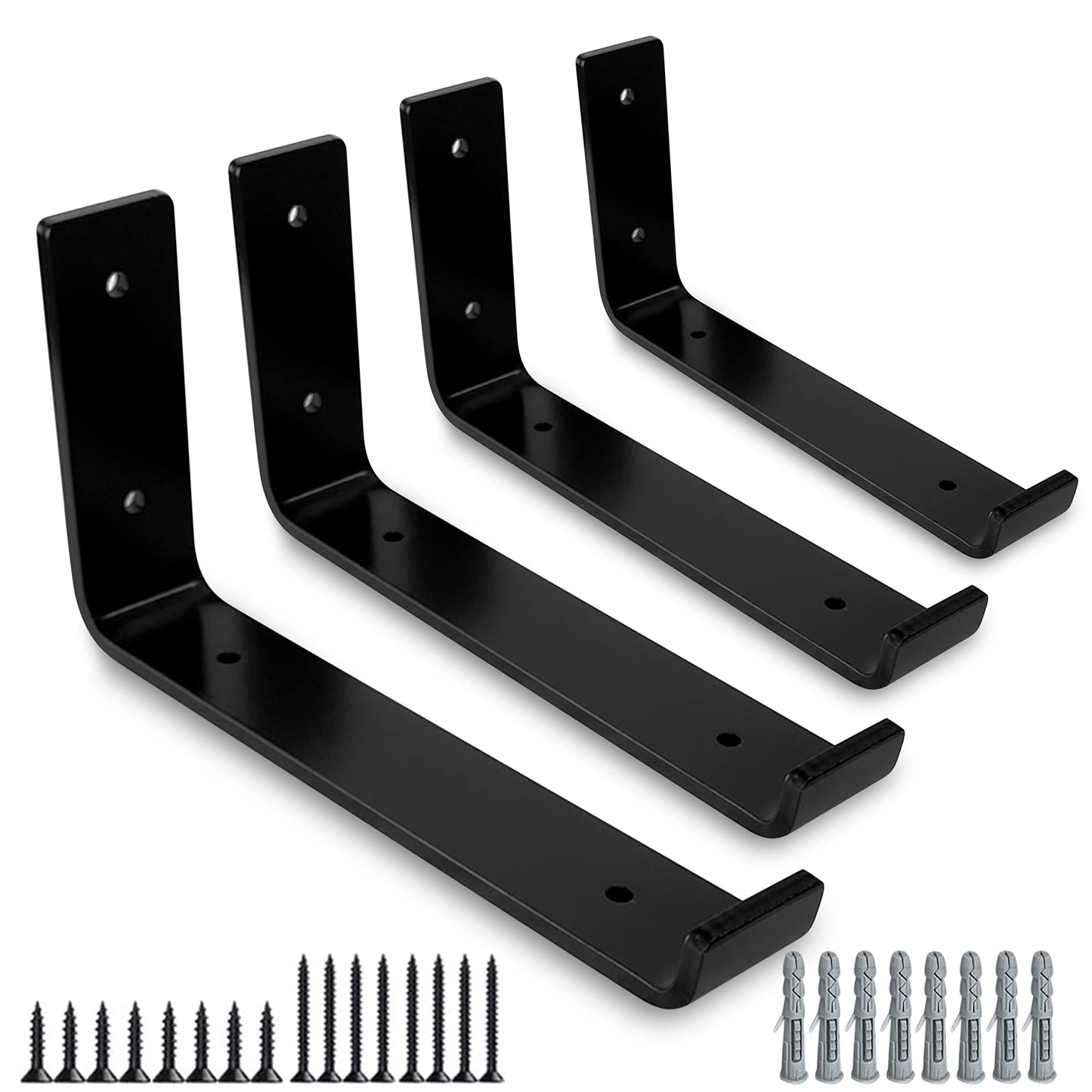 4 x Scaffold Board Shelf Brackets | Heavy Duty 9 Inch | Industrial Style Scaffolding Shelf Brackets for Wall-Mounted Shelves 4