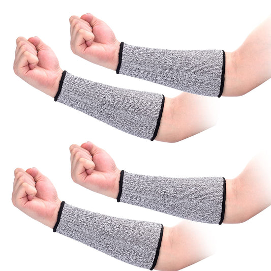 ANCIRS 2 Pairs 22cm Cut Resistant Sleeves for Arm Protection, Protective Arm Sleeve Guards for Dog Bite, Cooking, Sun Exposure Burn- Grey