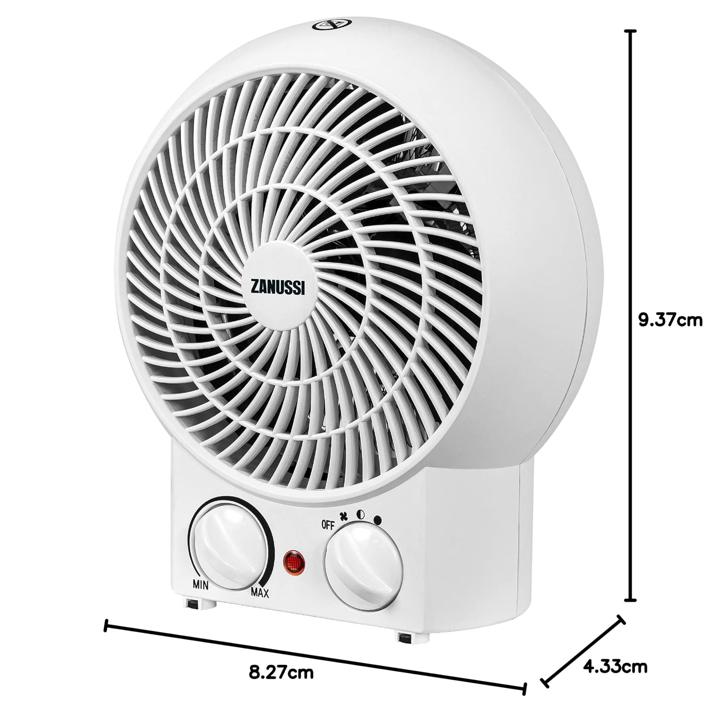 Zanussi ZFH1001 2000W Portable Upright Fan Heater, Two Heat Settings, Overheat Protection, Lightweight (1kg), 1 Year Guarantee - White(1 Pack)