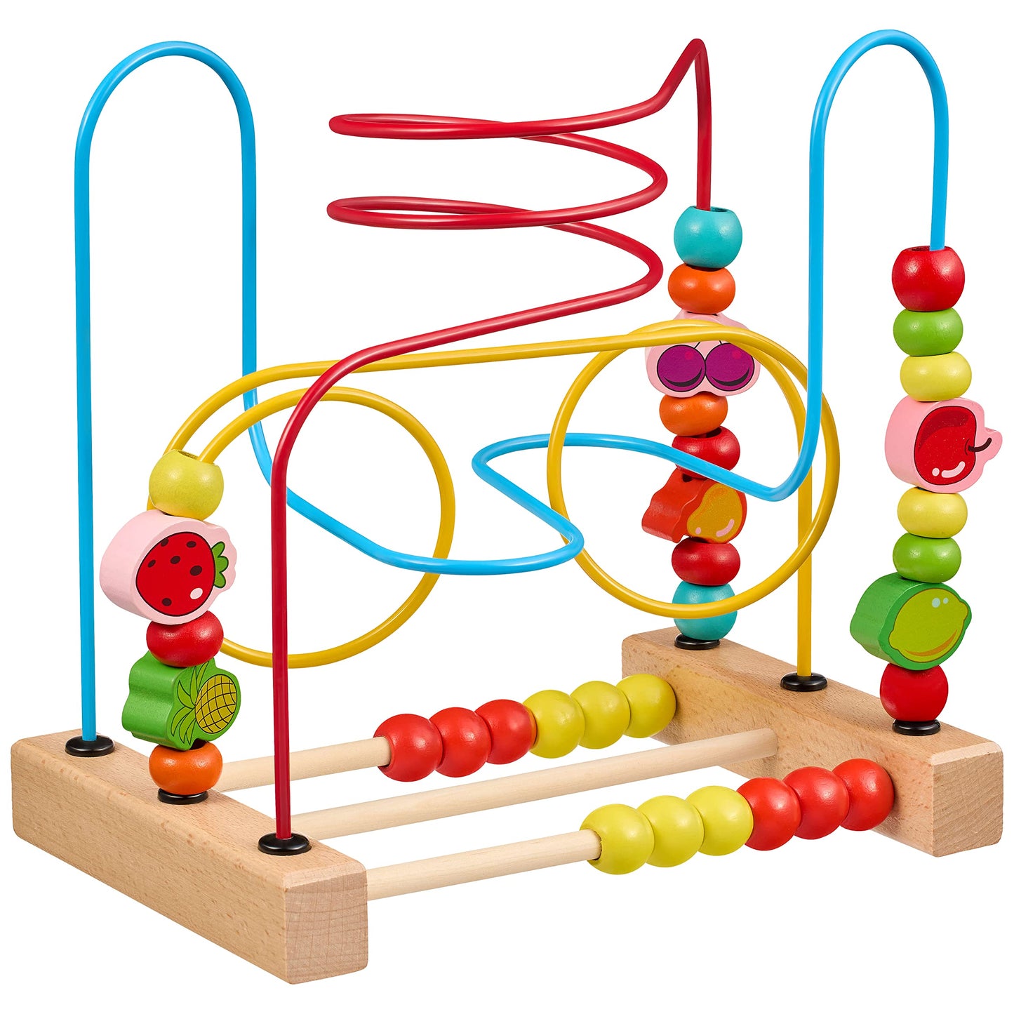 Balinco MOTORIC SLIDE, Wooden Toy Bead Maze with Obstelements & Bead Slider. Baby toy 6 months