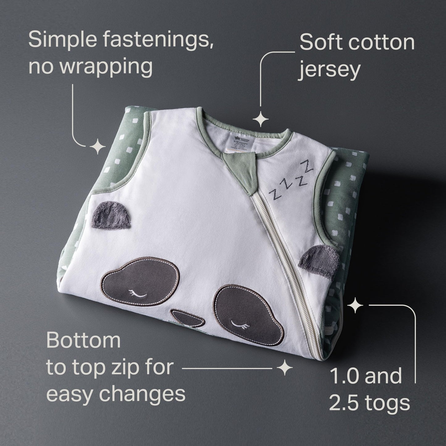 Tommee Tippee Baby Sleep Bag, The Original Grobag, Hip-Healthy Design, Soft Cotton-Rich Fabric, 18-36 m, 1.0 TOG, Sleeping Pip 1 Tog