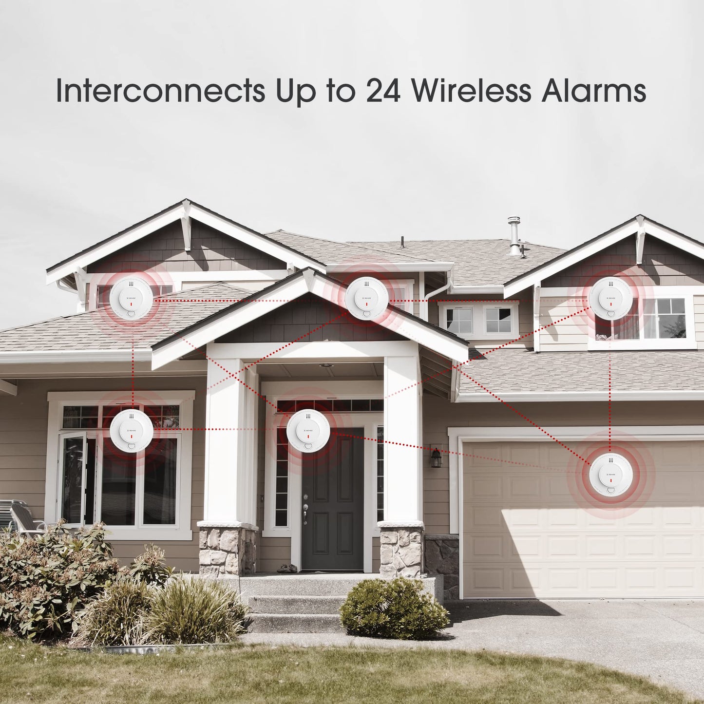 X-Sense Wireless Interlinked Smoke Alarm Detector with Sealed 10-Year Battery, Interconnected Fire Alarm Conforms to EN 14604 Standard, Link+, SD19-W, 3-Pack RF Interconnected Model