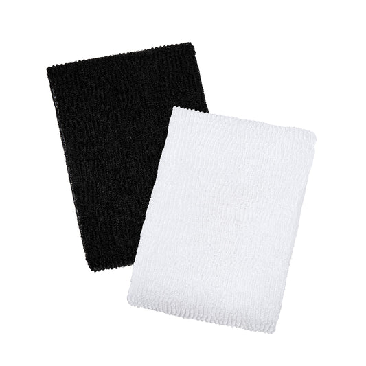 Berber's Treat Exfoliating Cloth Premium Viscose Japanese Scrubber Cloth Ideal for Back, Legs, Arms - Gentle Exfoliation - Dead Skin Removal - Soft and Smooth Skin… (Black & White) Exfoliating Towel