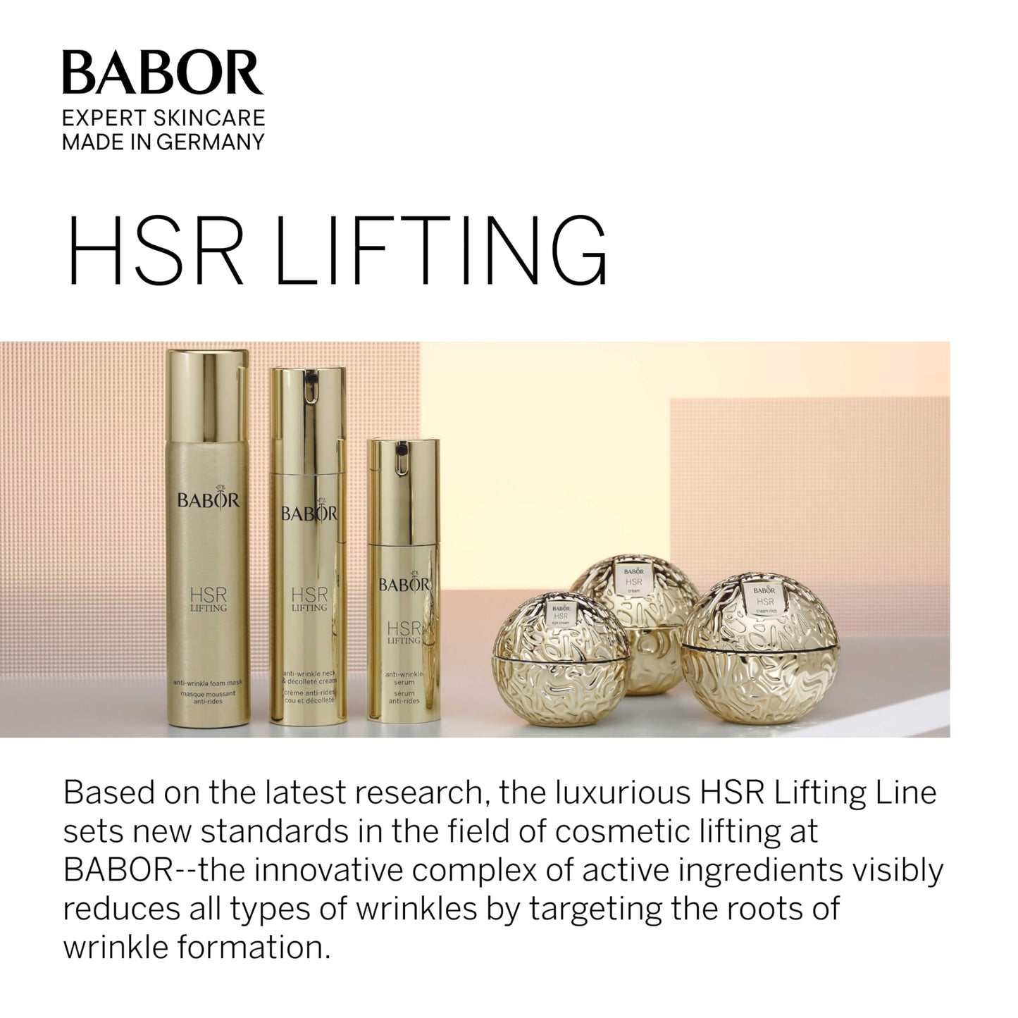 BABOR HSR LIFTING Cream, Facial Care against Wrinkles, Anti-Aging Face Cream for every Skin, With Vitamin E, Shea Butter and Almond Oil, 1 x 50 ml