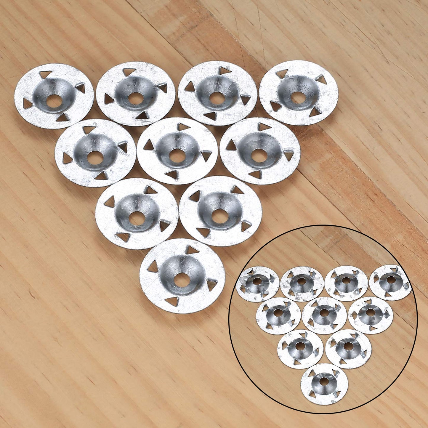 220 Pcs galvanised steel Easy Fix Washers，28mm Insulation Thermoboard Fixed Backer Nail Gaskets Gypsum Boards Claw Washers (220) (220) 220