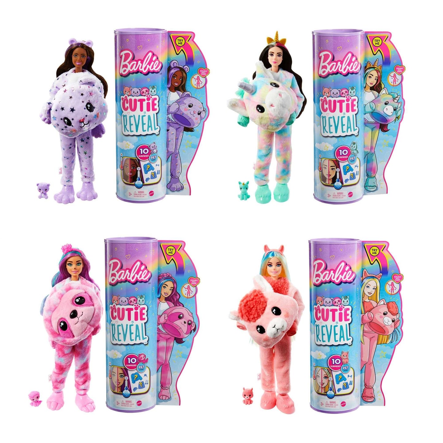 Barbie Cutie Reveal Fantasy Series Doll with Teddy Bear Plush Costume & 10 Surprises Including Mini Pet & Color Change, Gift for Kids 3 Years & Older