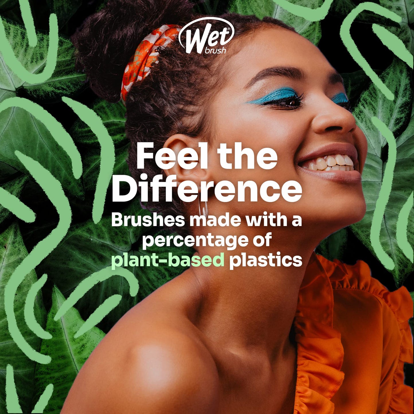 Wet Brush Go Green Curl Detangler Hairbrush, Made from Plant Based Plastic, Soft Intelliflex Bristles, For All Curl Types