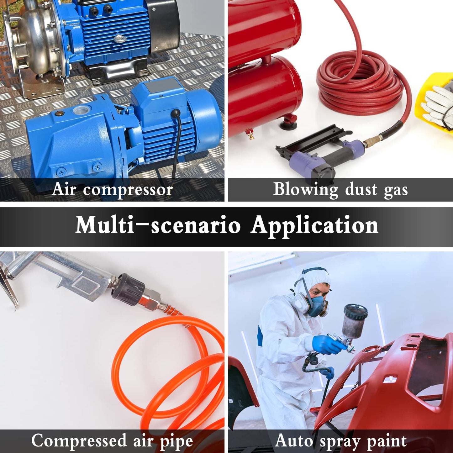 Airline Hose Connectors, 1/4" BSP Air Line Fittings 3 Way Quick Release Y Splitter Airline Coupling for Air Pump Compressor