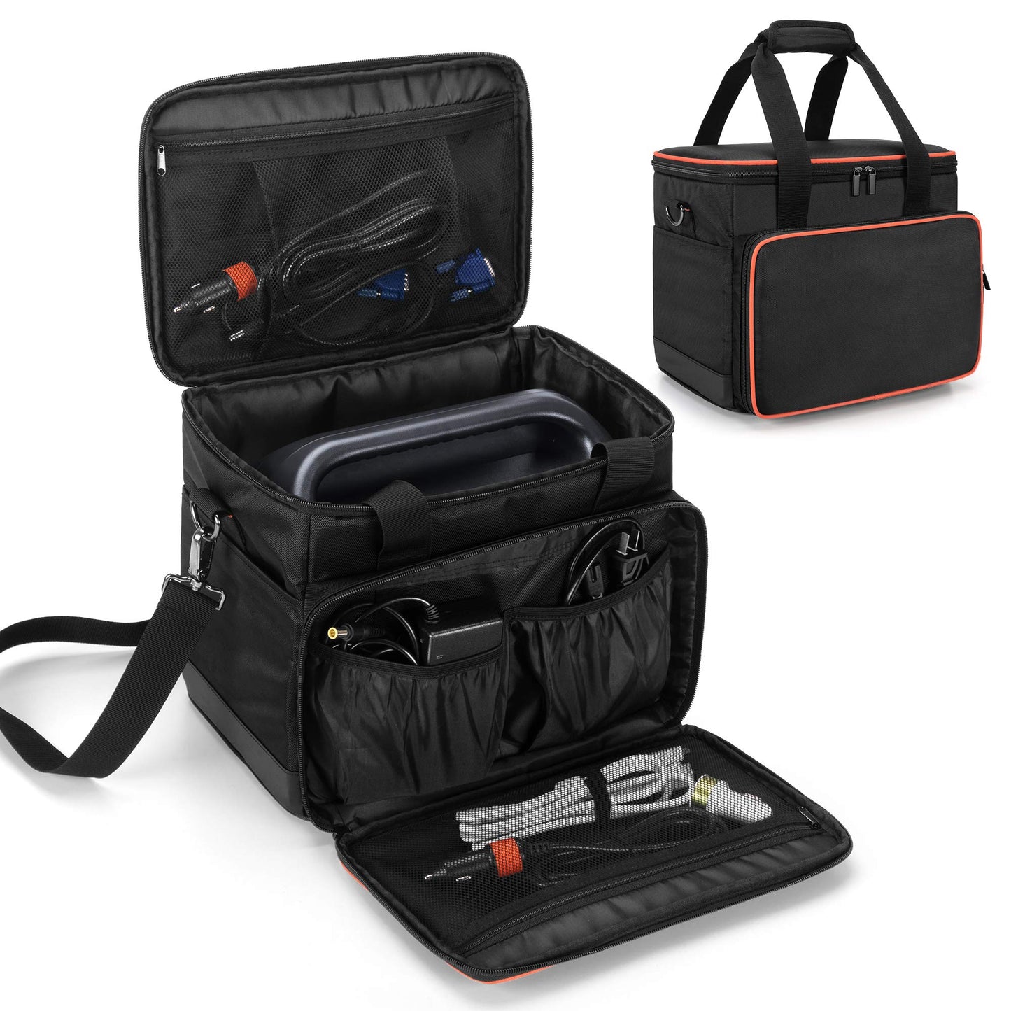 Trunab Travel Carrying Bag Compatible with Jackery Portable Power Station Explorer 500, Storage Case with Waterproof Bottom and Front Pockets for Charging Cable and Accessories M