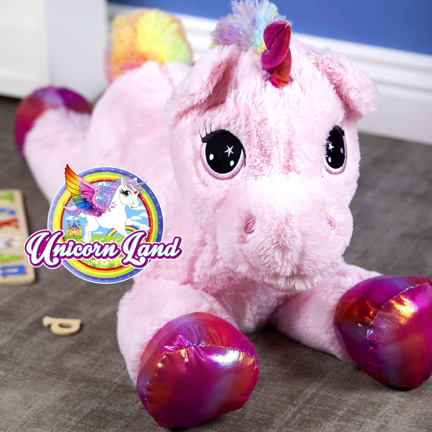 VFM - Premium Rainbow Plush Unicorn Soft Toy (60cm)