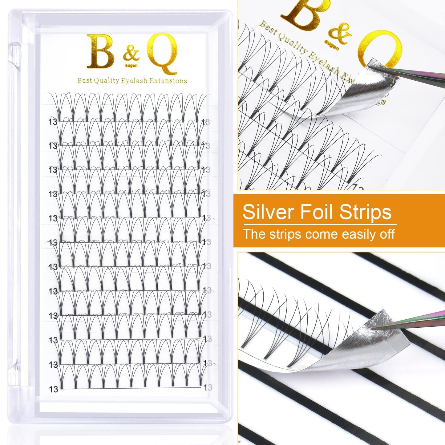 B&Qaugen Premade Fans Eyelash Extensions 4D-C-0.07-MIX Short Stem Premade Volume Eyelash Extensions 07 10 Volume Lash Extensions C D curl 9 to 18 mm Length Pre made Lash Fans(4D-C-0.07,8-15mm)