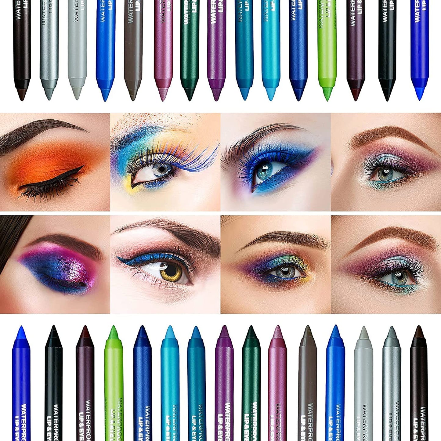 15 Colors Eyeliner Pen Set, Eyeliner Pencil Set, Waterproof Colorful Eyeliner Kit Long Lasting Eyeshadow Pencil Professinal Eye Makeup Set Pearl Eye Liner for Women