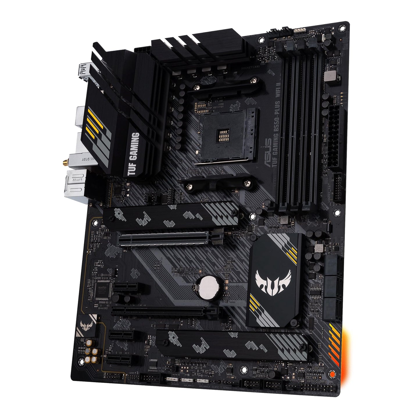 ASUS TUF Gaming B550-PLUS (WI-FI II), AMD B550 (Ryzen AM4) ATX motherboard (PCIe 4.0, dual M.2, 10 DrMOS, DDR4 4400, Intel® WiFi 6, 2.5 Gb Ethernet, HDMI, DisplayPort, USB 3.2 Gen 2 Type-A and Type-C)