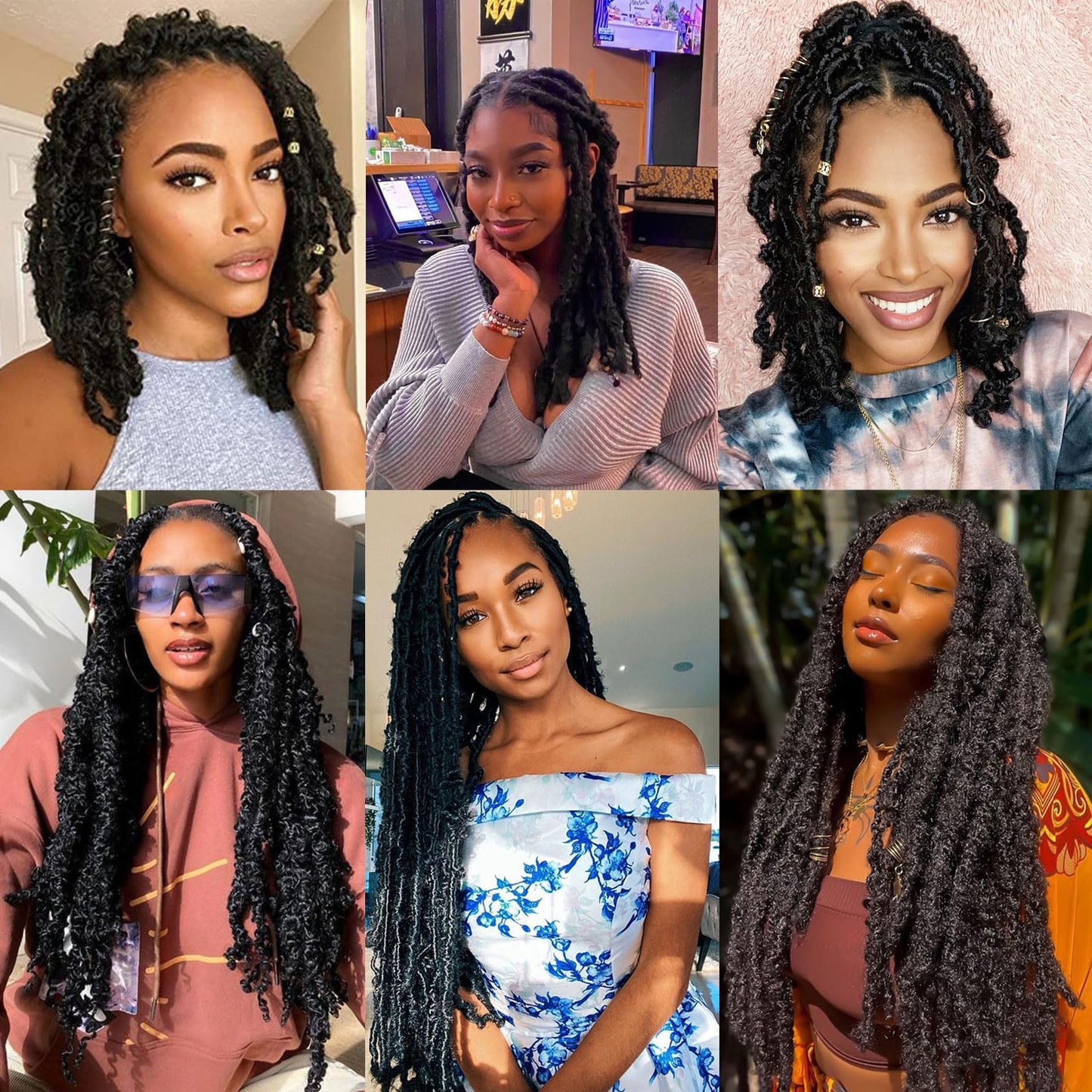 Xtrend 8 Packs 12 Inch Soft Springy Afro Twist Hair Pre-Separated Spring Twist Hair for Faux Locs Natural Black Marley Twist Crochet Braiding Hair Synthetic Hair Extensions 8 Strands/Pack 1B# 12 Inch (Pack of 8) 1B#