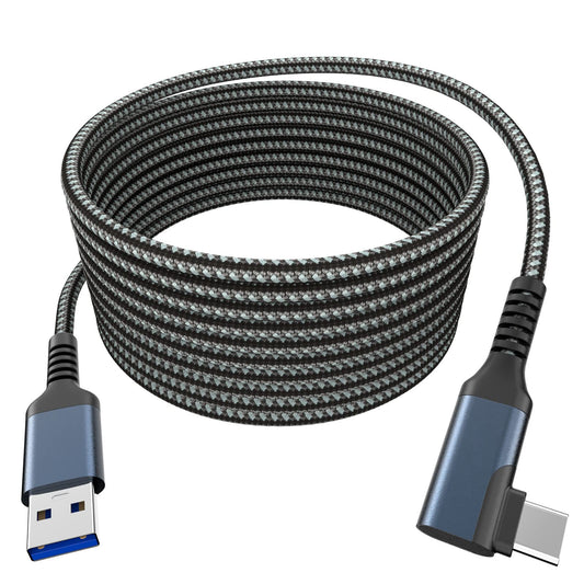 USB C Link Cable 3M for Oculus Quest 2 Link cable Right Angle High Speed Data Transfer&Fast Charging 3A USB A to Type C Lead for Samsung S10 S8 Note2,Oculus Quest/Quest 2 Link Steam VR blue