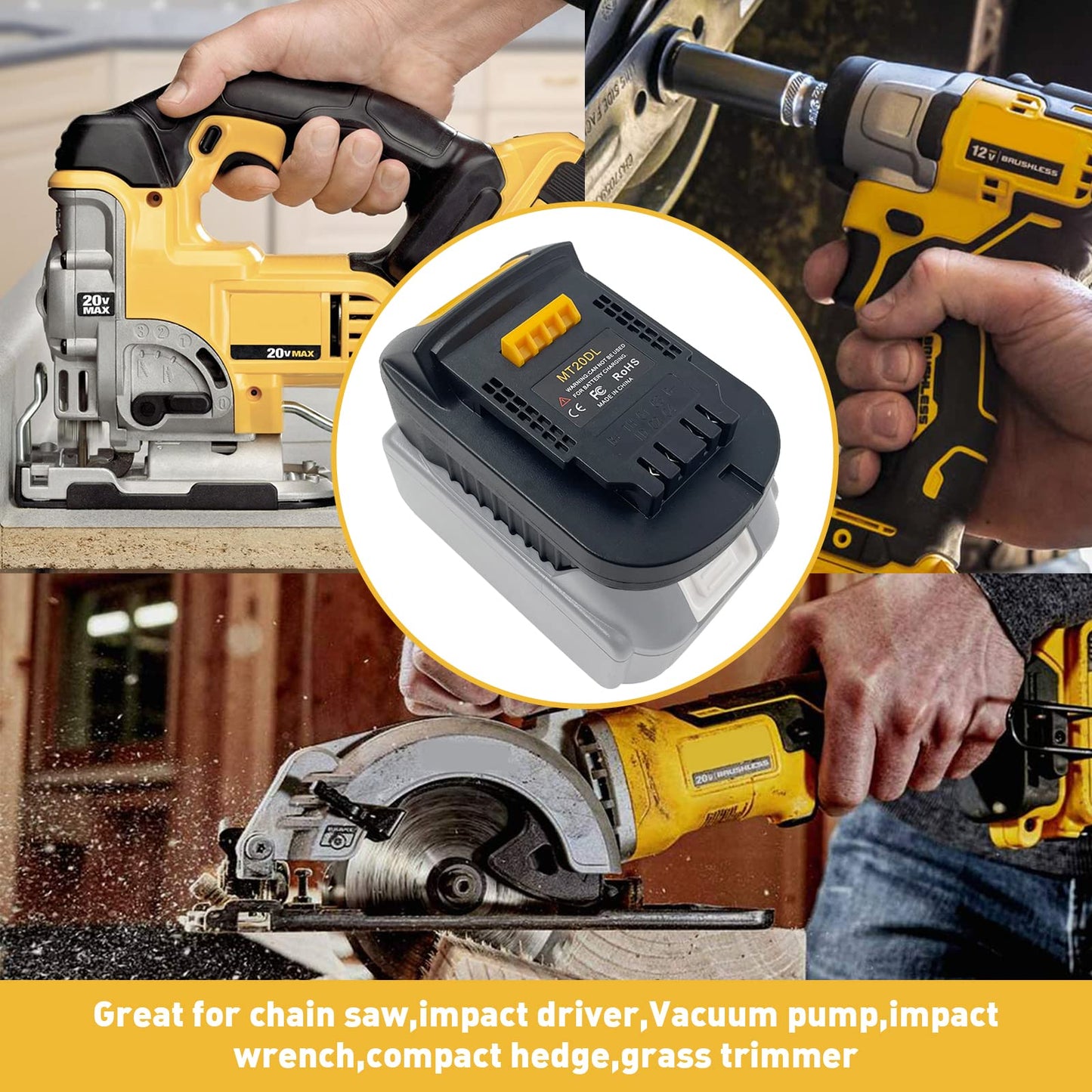 YSDZ Lithium Battery Tool Adapter, Compatible with Makita 18v to 20v Conversion Dewalt Adapter,MT20DL Lithium Battery Convert Adapter