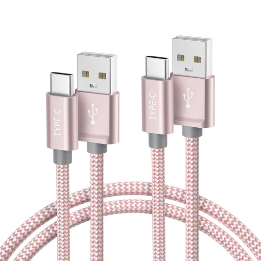 BASESAILOR USB to USB C Charger Cable 1M/2Pack,USB Type C Fast Charging Power Lead for iPhone 15 16 Plus Pro Max,iPad 10 10th,Mini 6 6th,7 7th Generation,Samsung Galaxy S25 S24 S23,Z Flip Fold Pink