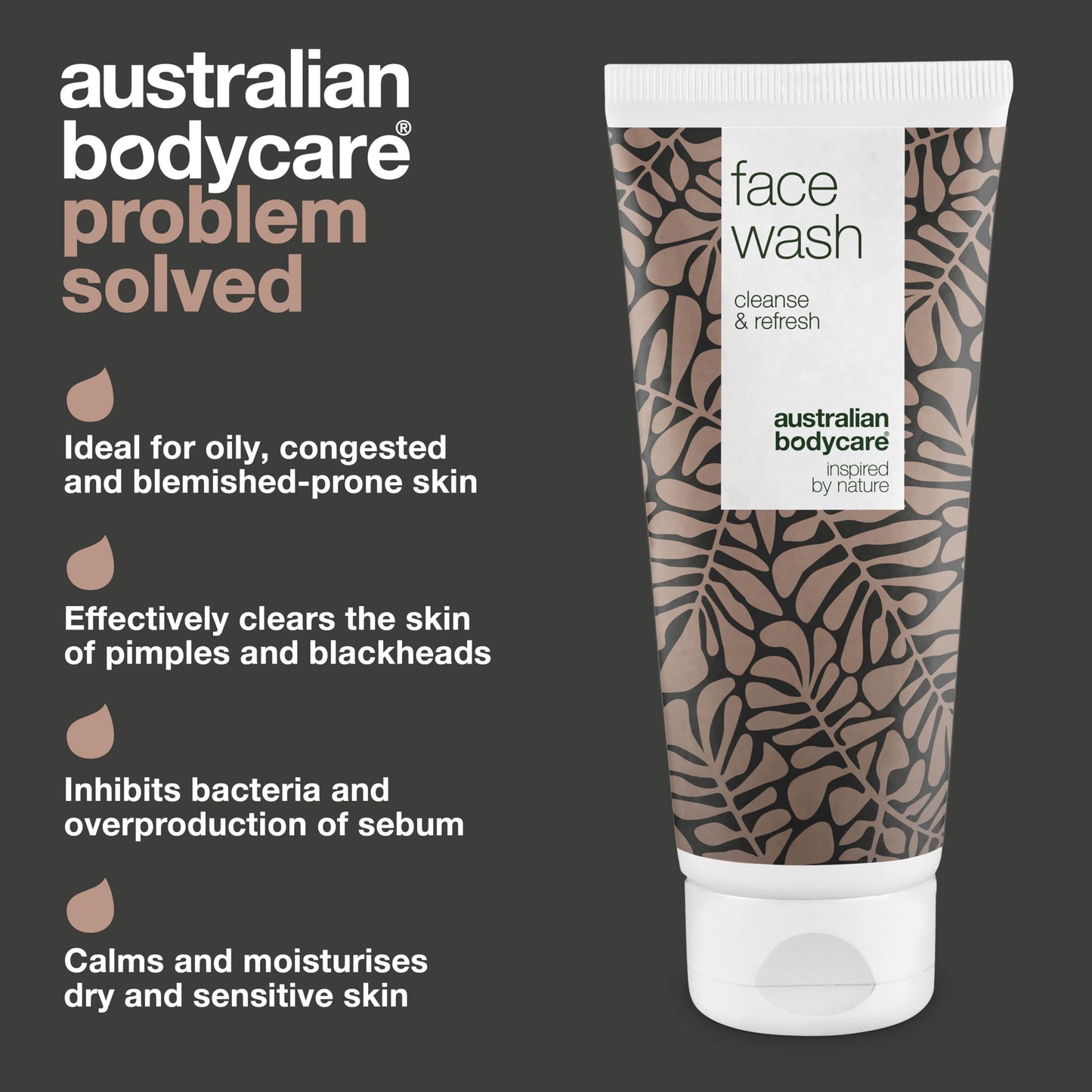 Australian Bodycare Face Wash 200ml - Facial Wash cleanser for oily skin with Tea Tree Oil | Spot Face Wash, oily skin cleanser & Deep Cleansing Face Wash for acne prone skin | Face Wash Women & Men