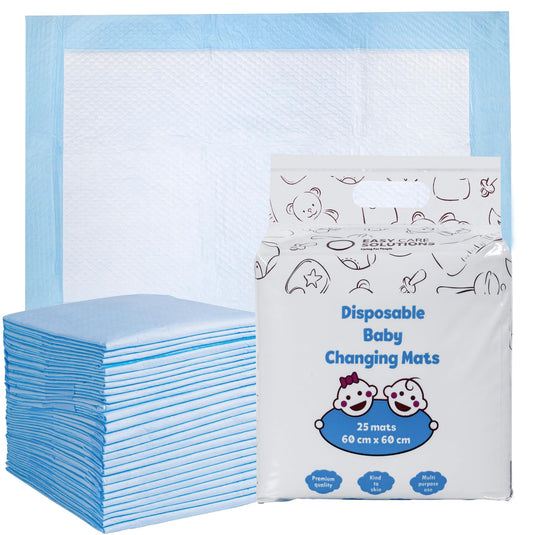 100 x Easy Care Solutions 60 x 60 cm | Portable Baby Changing Disposable Mats | for Babies and Toddlers | Potty Training Mats | 4 Packs of 25