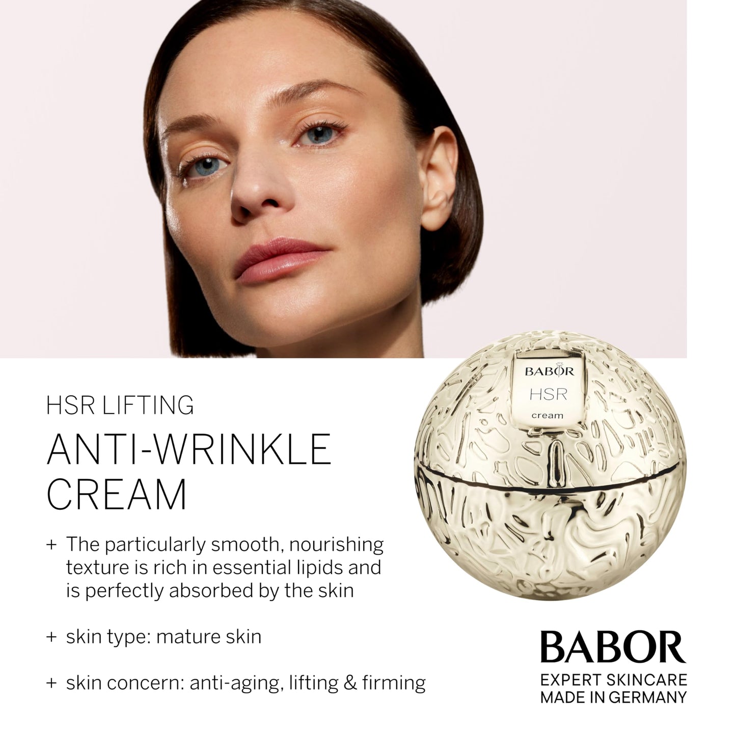 BABOR HSR LIFTING Cream, Facial Care against Wrinkles, Anti-Aging Face Cream for every Skin, With Vitamin E, Shea Butter and Almond Oil, 1 x 50 ml