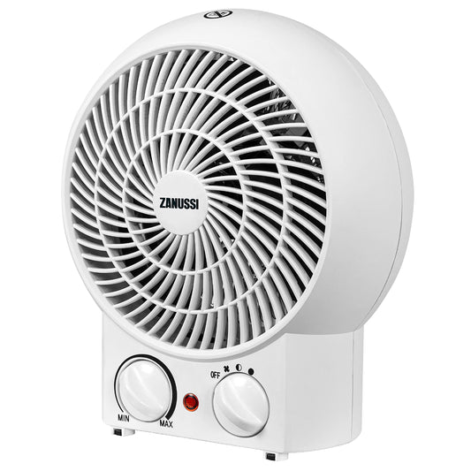 Zanussi ZFH1001 2000W Portable Upright Fan Heater, Two Heat Settings, Overheat Protection, Lightweight (1kg), 1 Year Guarantee - White(1 Pack)