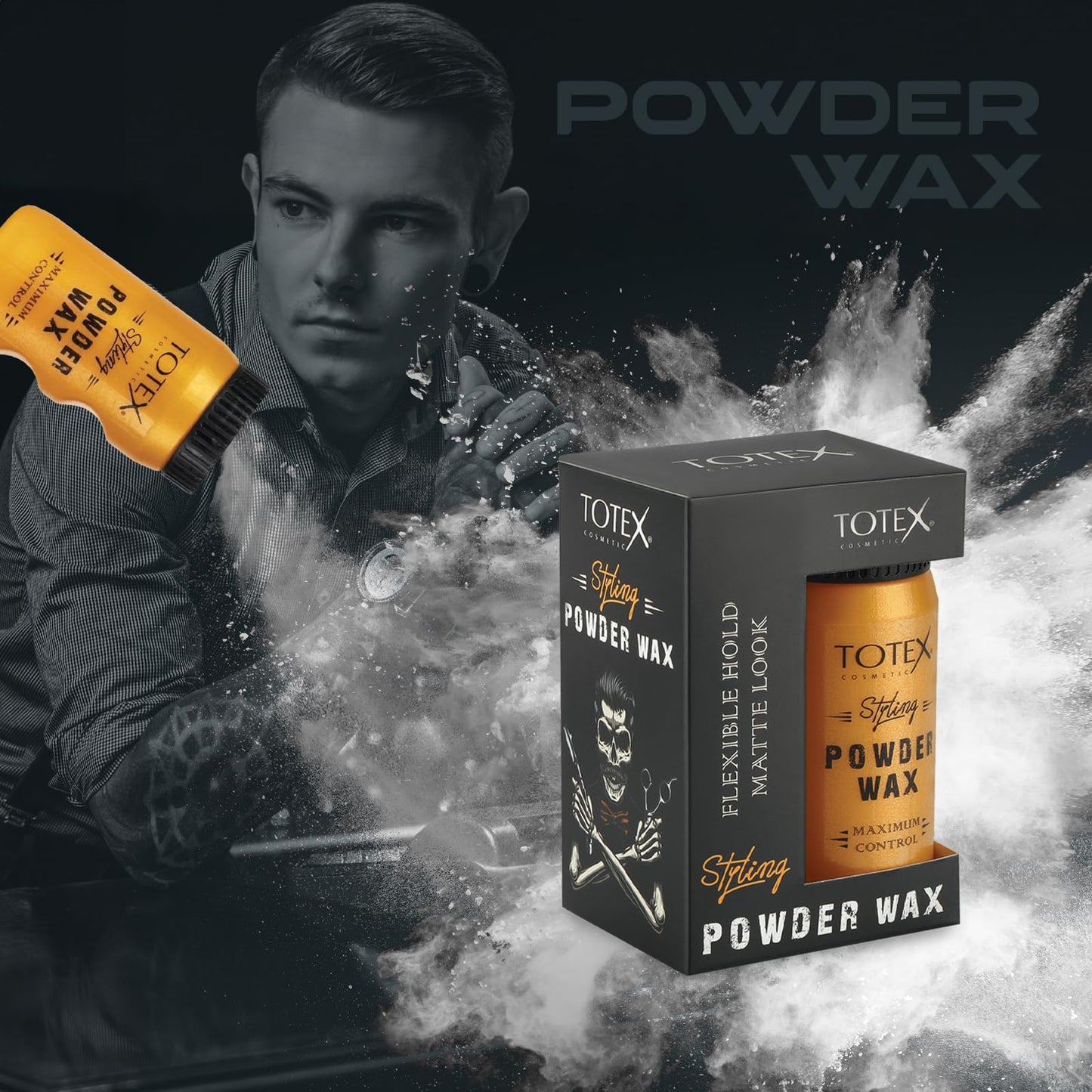 Totex Hair Styling Texturising Powder Wax - Volumizing Thickening Dust Powder Flexible Hold Matt Look Maximum Control for Men & Woman 20 gr Unscented 20 g (Pack of 1)