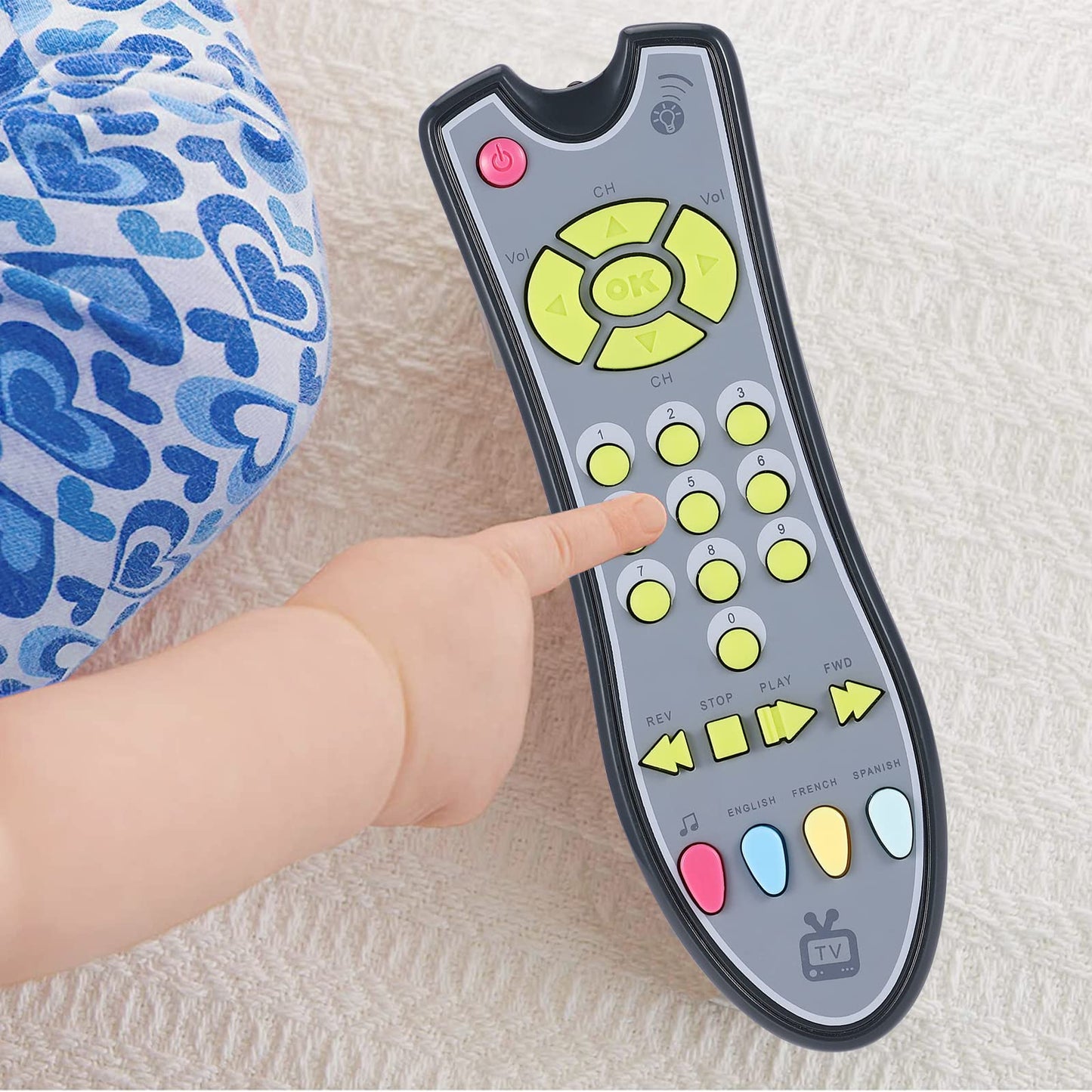 TV Remote Toy Baby Remote Control Musical Toy Realistic TV Remote for Baby Music Education Toy for Baby 12M+