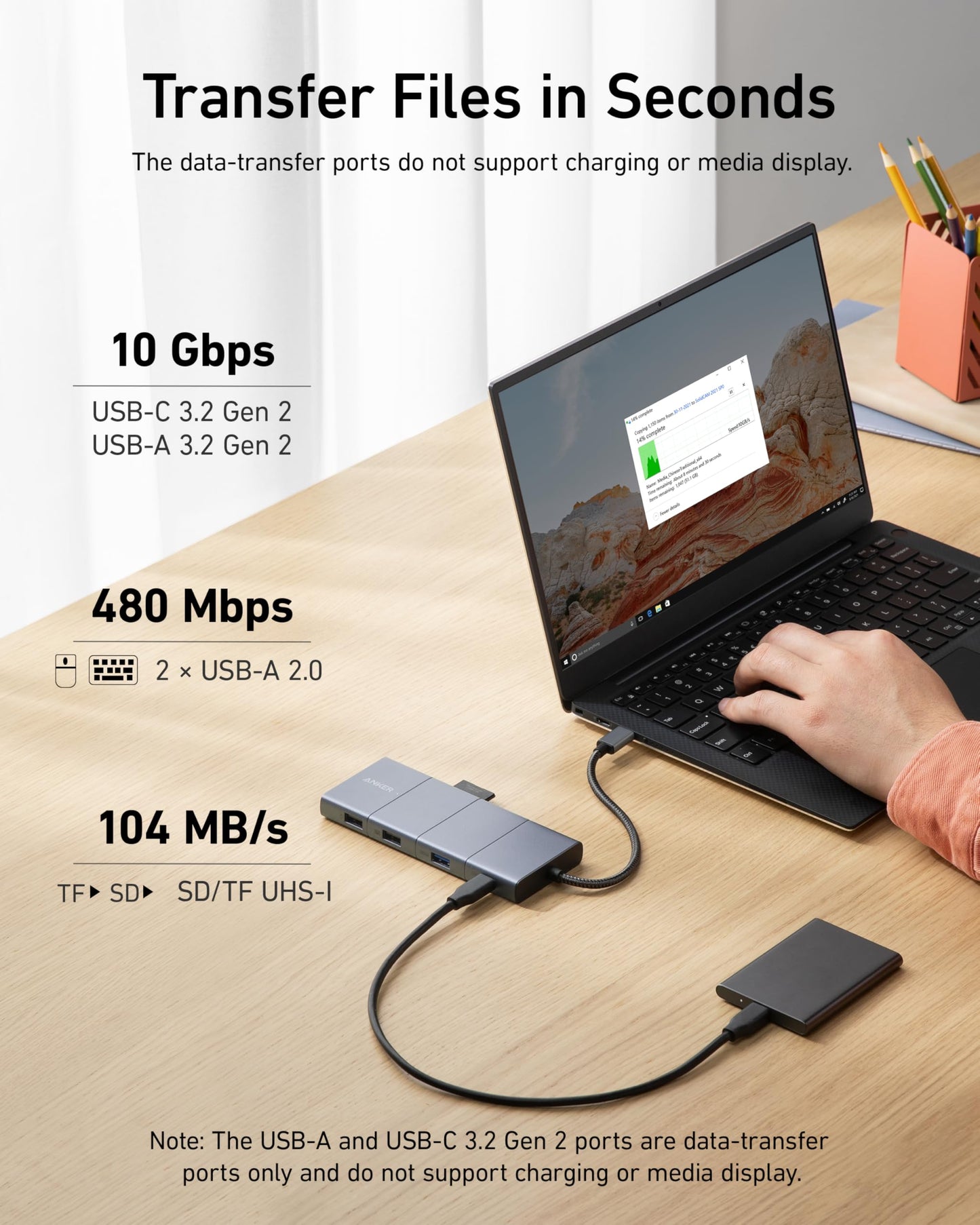 Anker 565 11-in-1 USB-C Hub, Docking Station with 10 Gbps USB-C & USB-A Data Ports, 4K HDMI, DisplayPort, 100W PD, 2 USB 2.0 Data, Ethernet, AUX, microSD & SD, for MacBook Pro and More