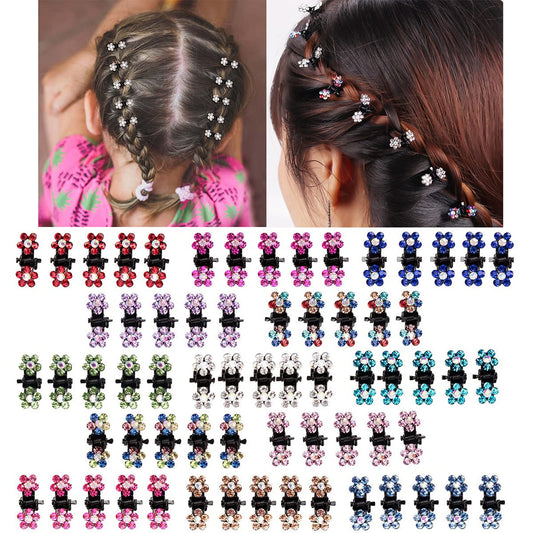 65pcs Mini Claw Hair Clips Mix Colored, Kids Hair Accessories for Girls Women, Flower Hair Clips for Thin Hair, Small Hair Claw Clips Metal Clamps, Mini Hair Bangs Hair Pins